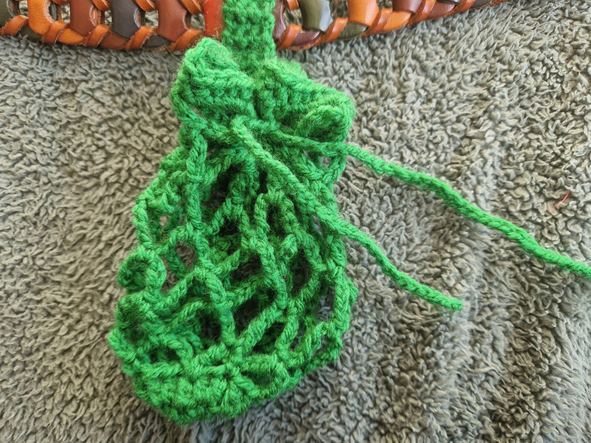 Crochet Mesh Drawstring Belt Pouch