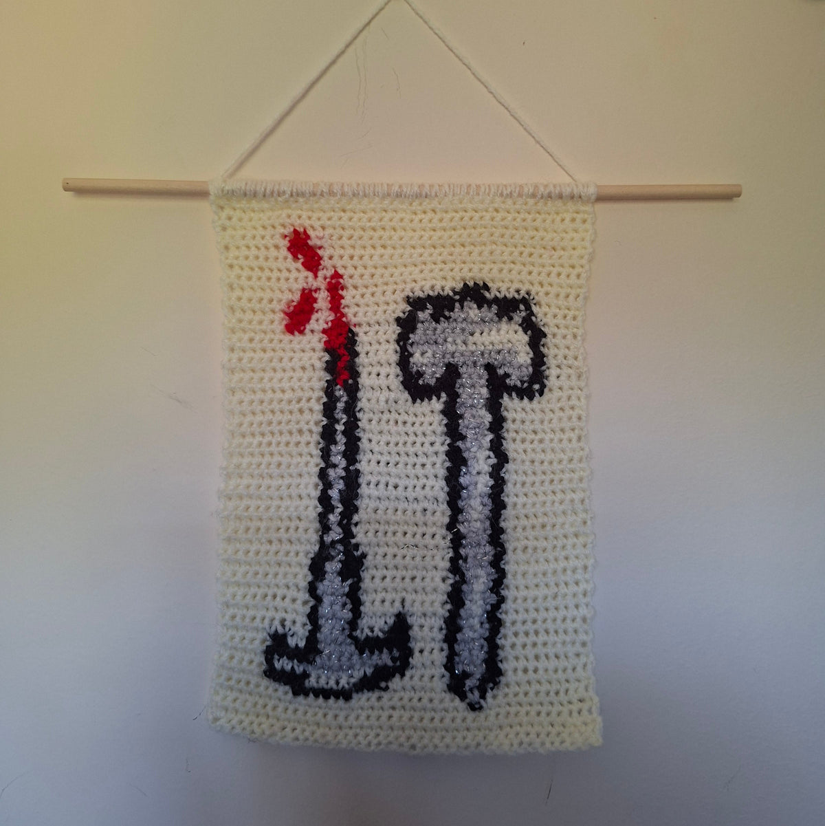 Crochet Lobotomy Tools Tapestry Hanging Art Piece