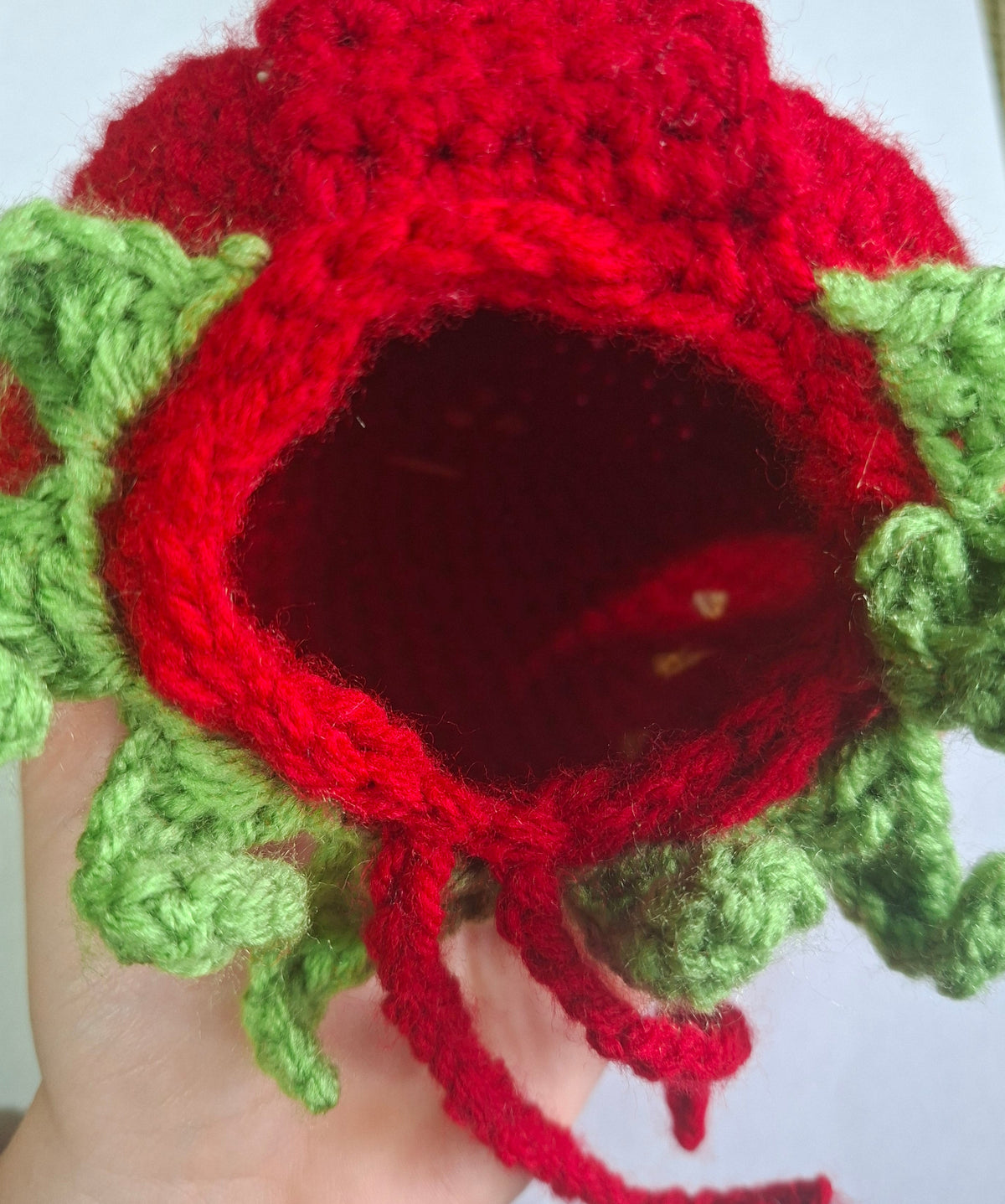 Handmade Crochet RED Strawberry Belt Bag Pouch