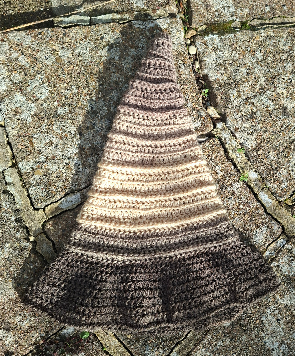 Handmade Crochet Neutral Tone Witch Hat