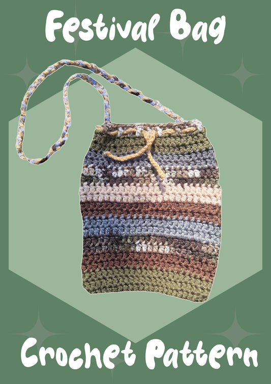 CROCHET PATTERN Small Beginner Friendly Festival Essentials Bag