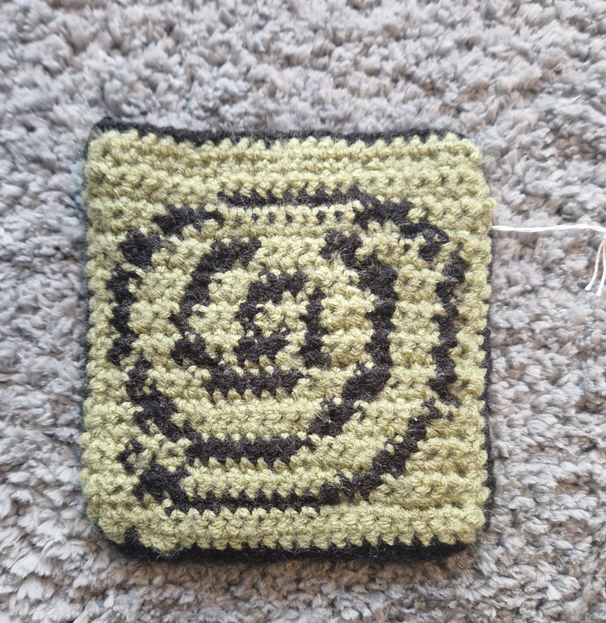 Crochet Lined Swirl Tapestry Pouch / Dice Bag/ Trinket Pouch With Snap Closure
