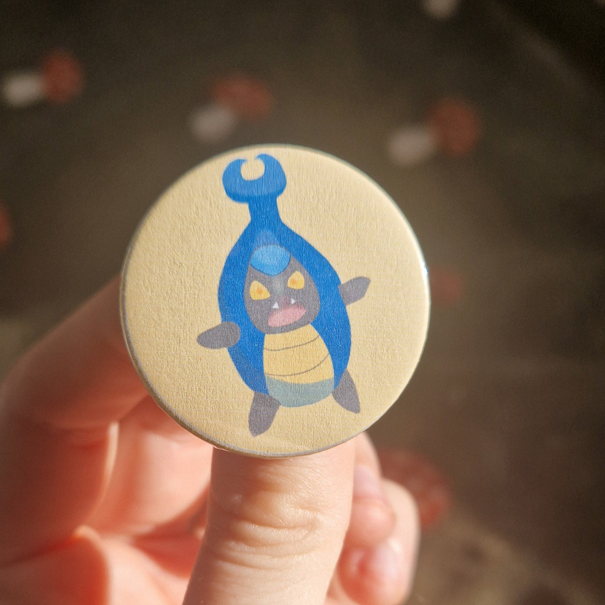Cute Blue Beetle Bug Pin Badge