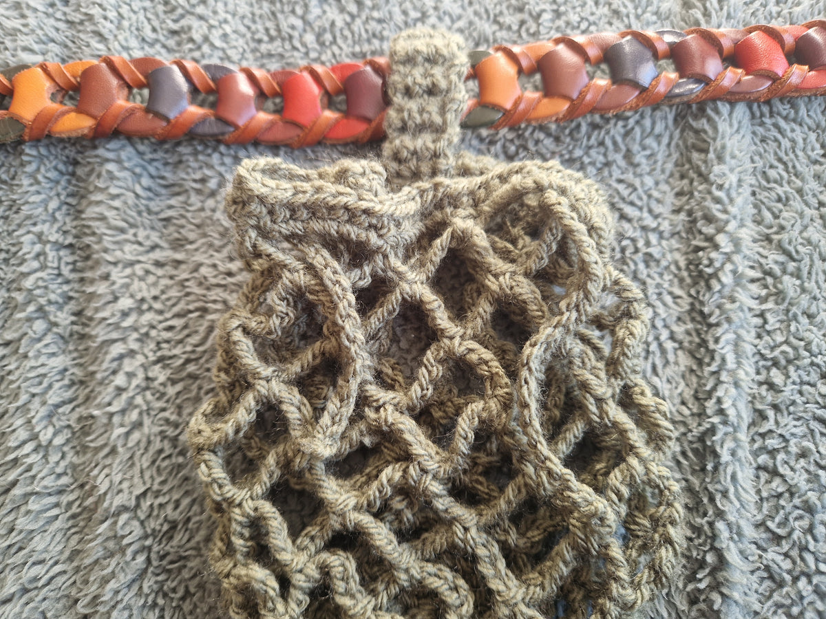 Crochet Mesh Drawstring Belt Pouch