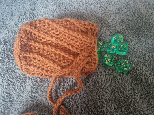 Crochet Tree Trunk Like Pouch/Dicebag - Perfect for DND