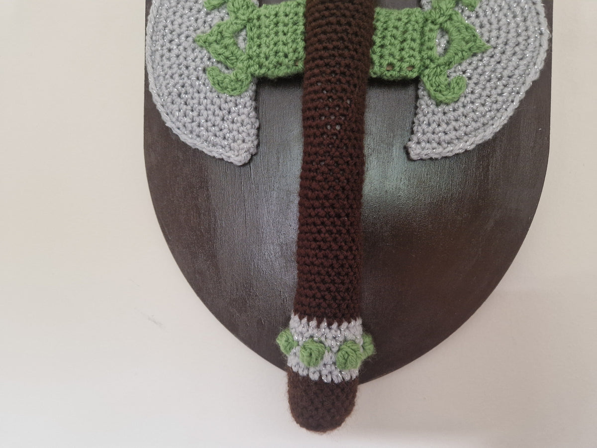Handmade Crochet Pillagers Axe Shield Wall Hanging
