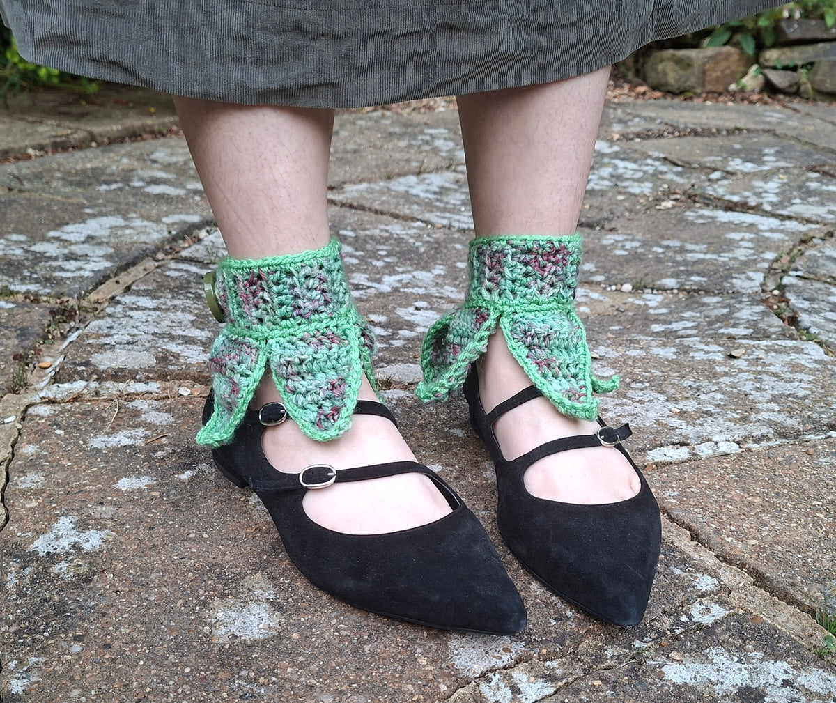 Crochet Pixie Jester Triangle Ankle Cuffs