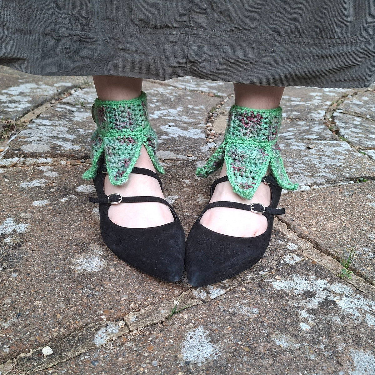 Crochet Pixie Jester Triangle Ankle Cuffs