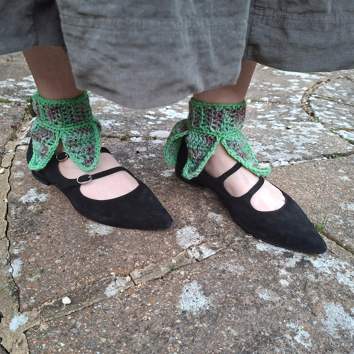 Crochet Pixie Jester Triangle Ankle Cuffs