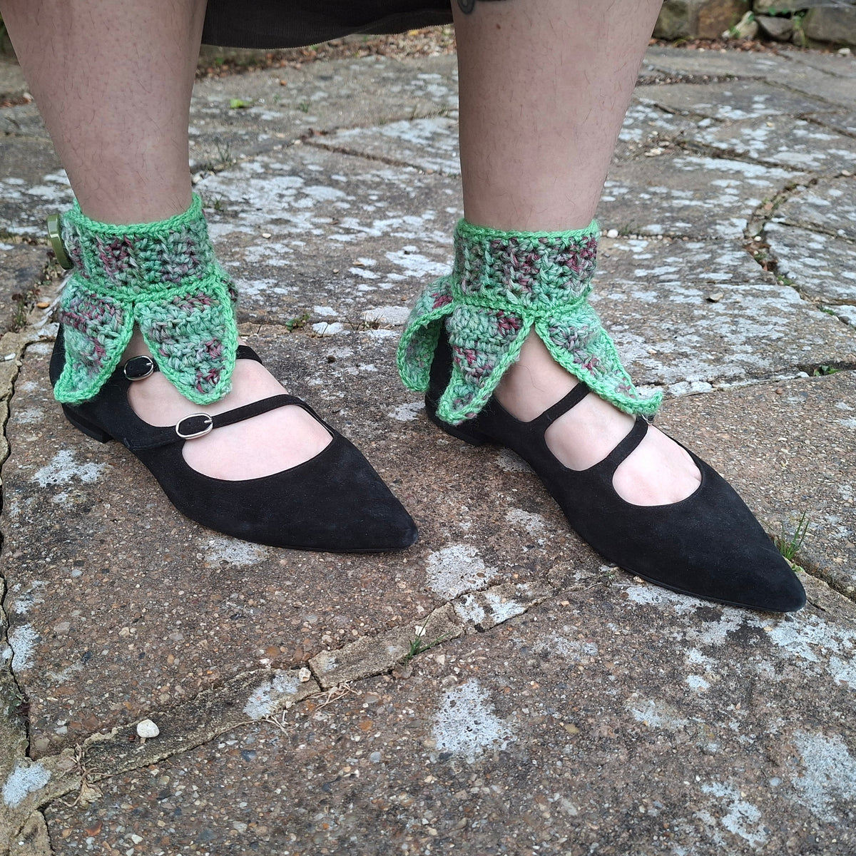 Crochet Pixie Jester Triangle Ankle Cuffs