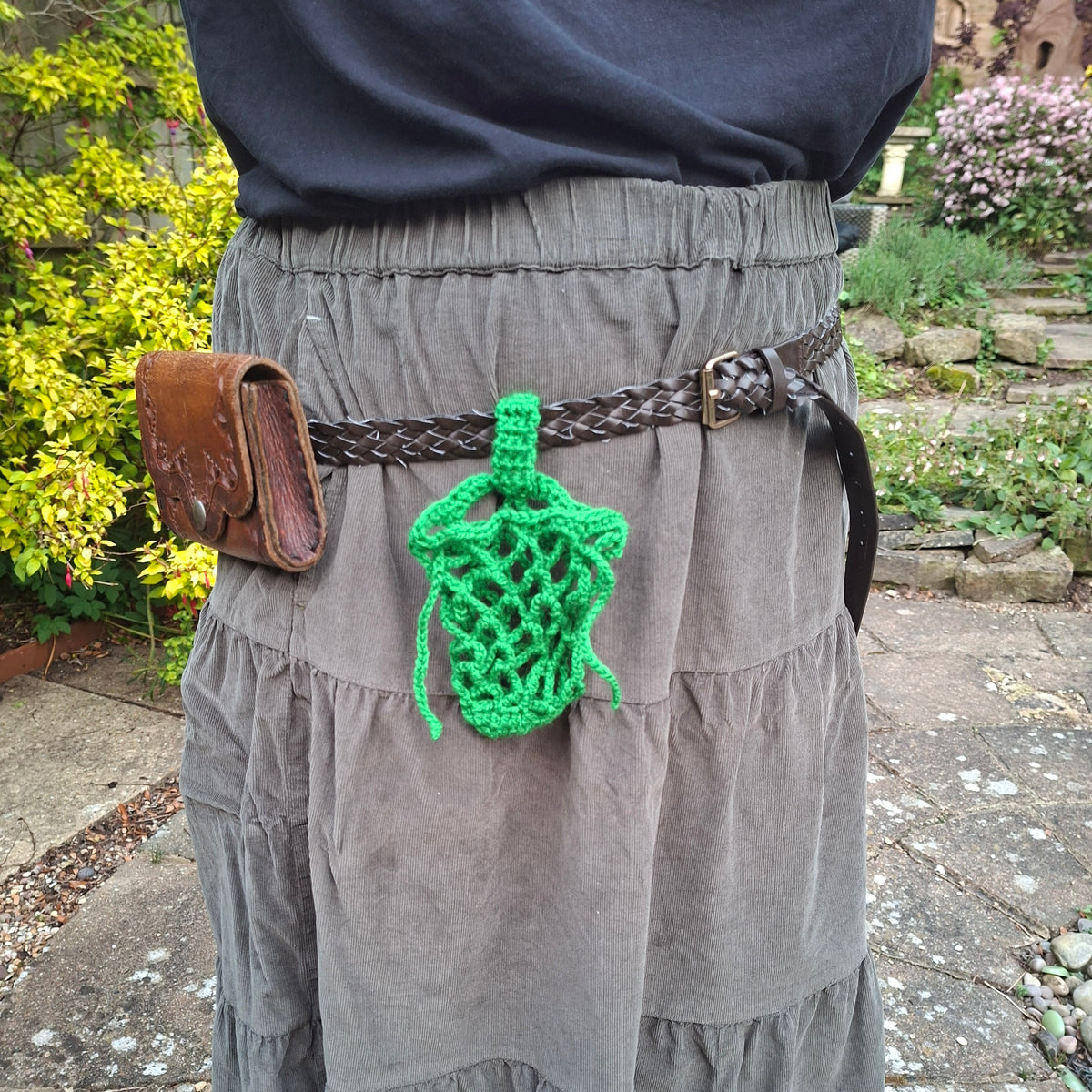 Crochet Mesh Drawstring Belt Pouch