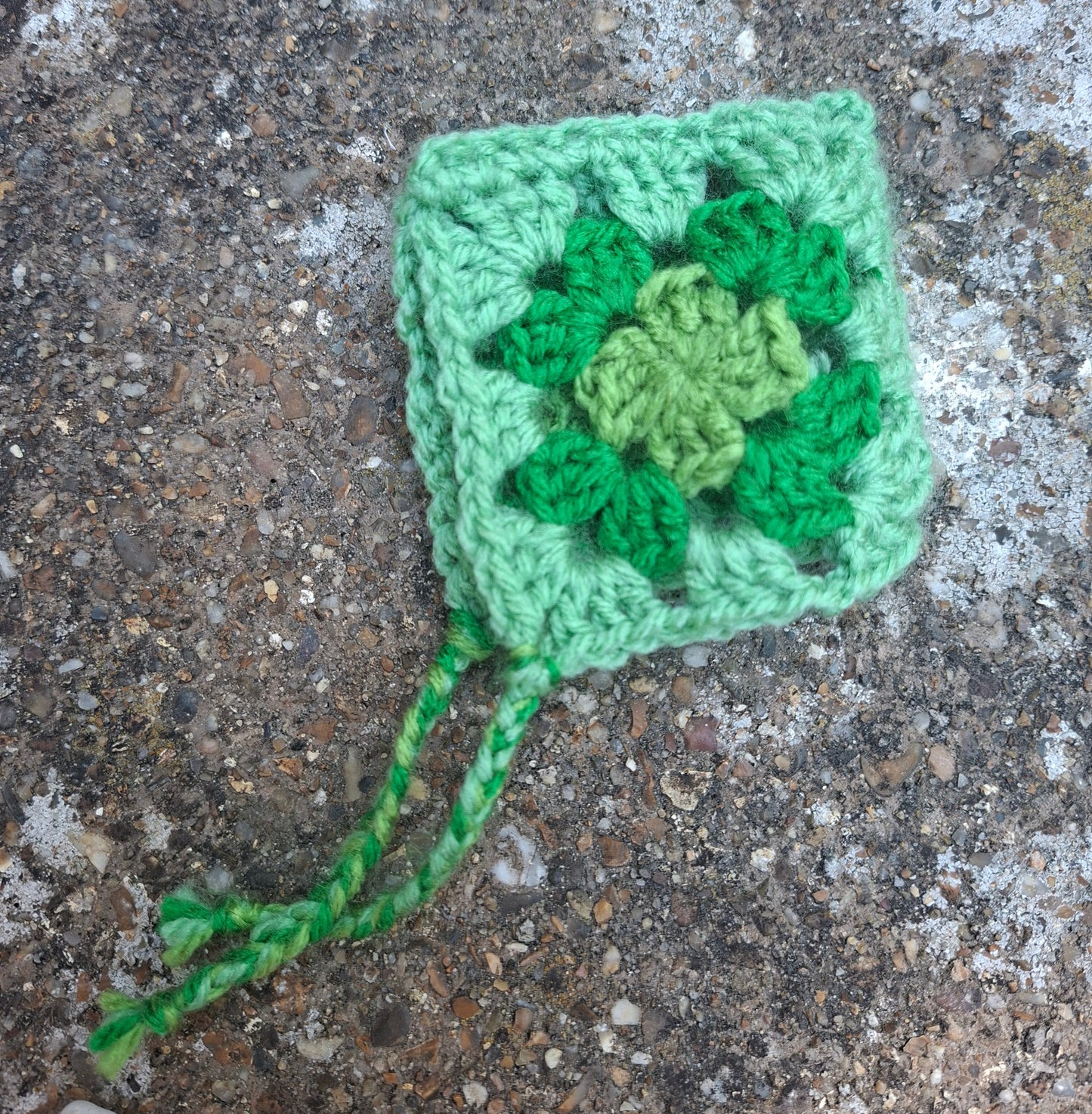 Crochet SMALL Plushie Granny Square Elvern Goblin Hood #2