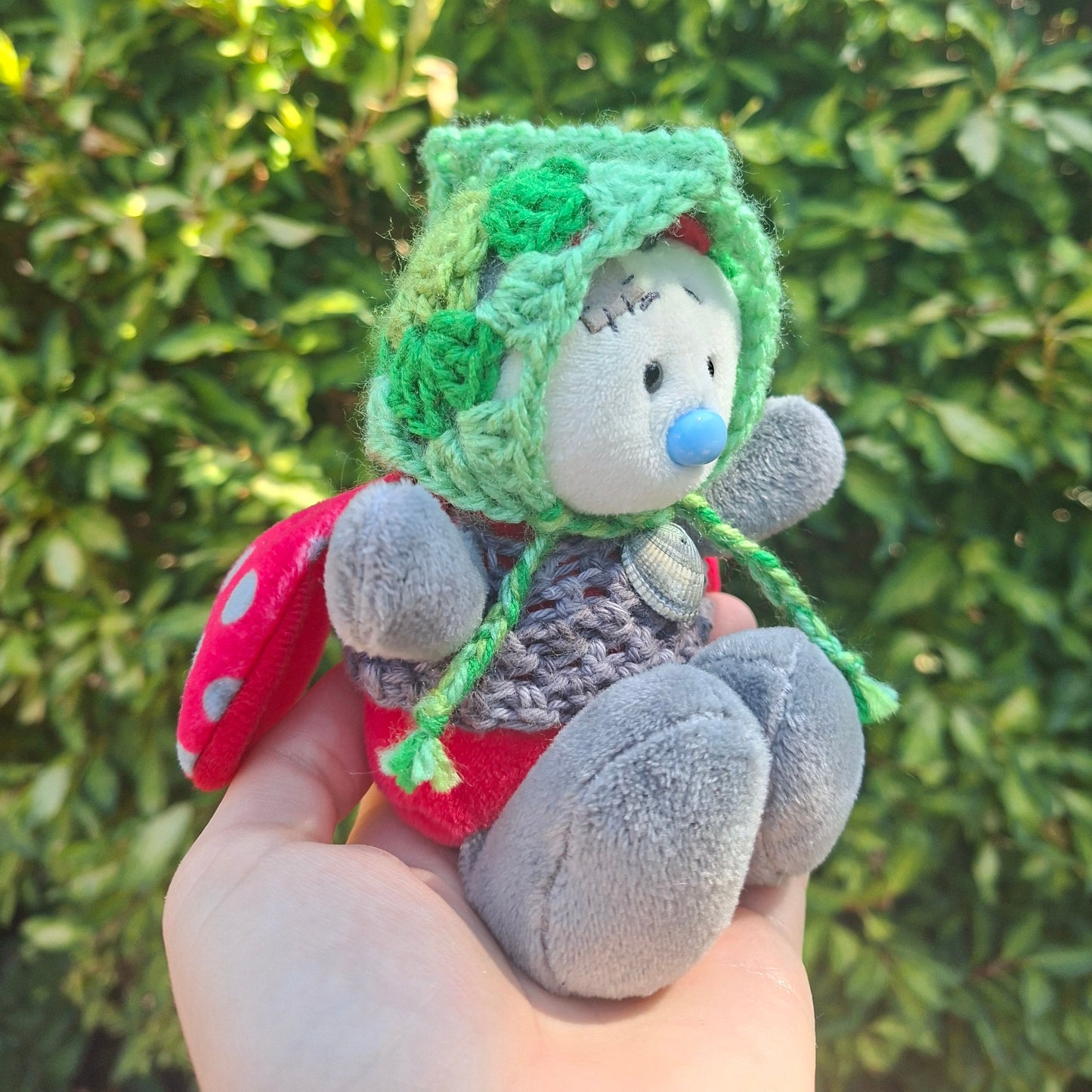 Crochet SMALL Plushie Granny Square Elvern Goblin Hood #2