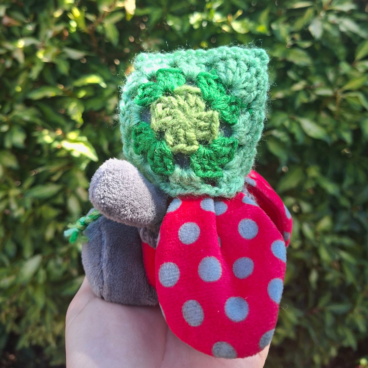 Crochet SMALL Plushie Granny Square Elvern Goblin Hood #2