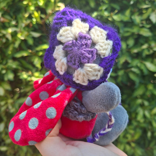 Crochet SMALL Plushie Granny Square Elvern Goblin Hood #3