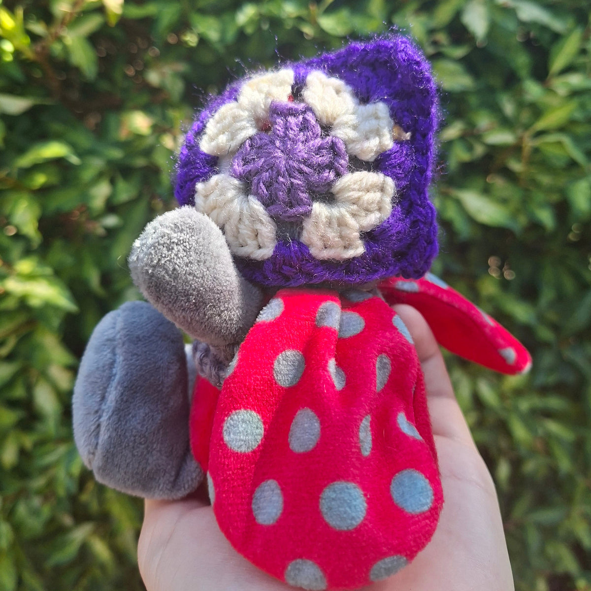 Crochet SMALL Plushie Granny Square Elvern Goblin Hood #3