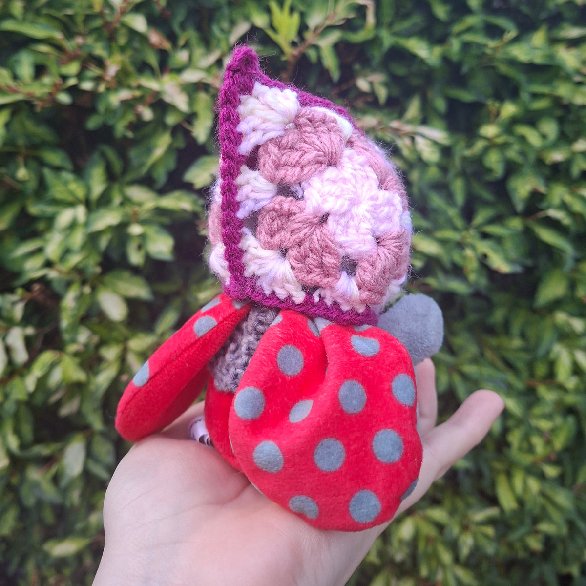 Crochet SMALL Plushie Granny Square Elvern Goblin Hood