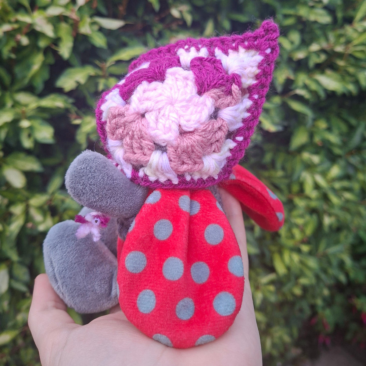 Crochet SMALL Plushie Granny Square Elvern Goblin Hood