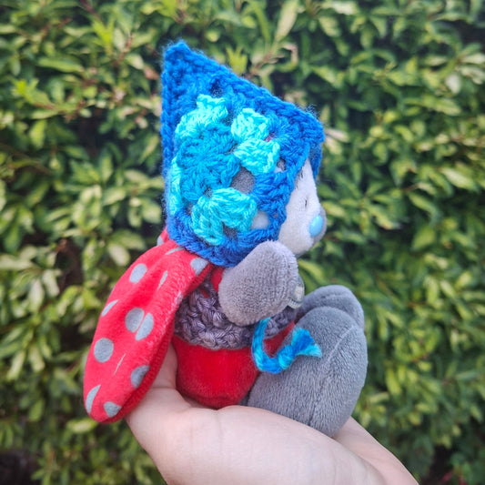 Crochet SMALL Plushie Granny Square Elvern Goblin Hood #4