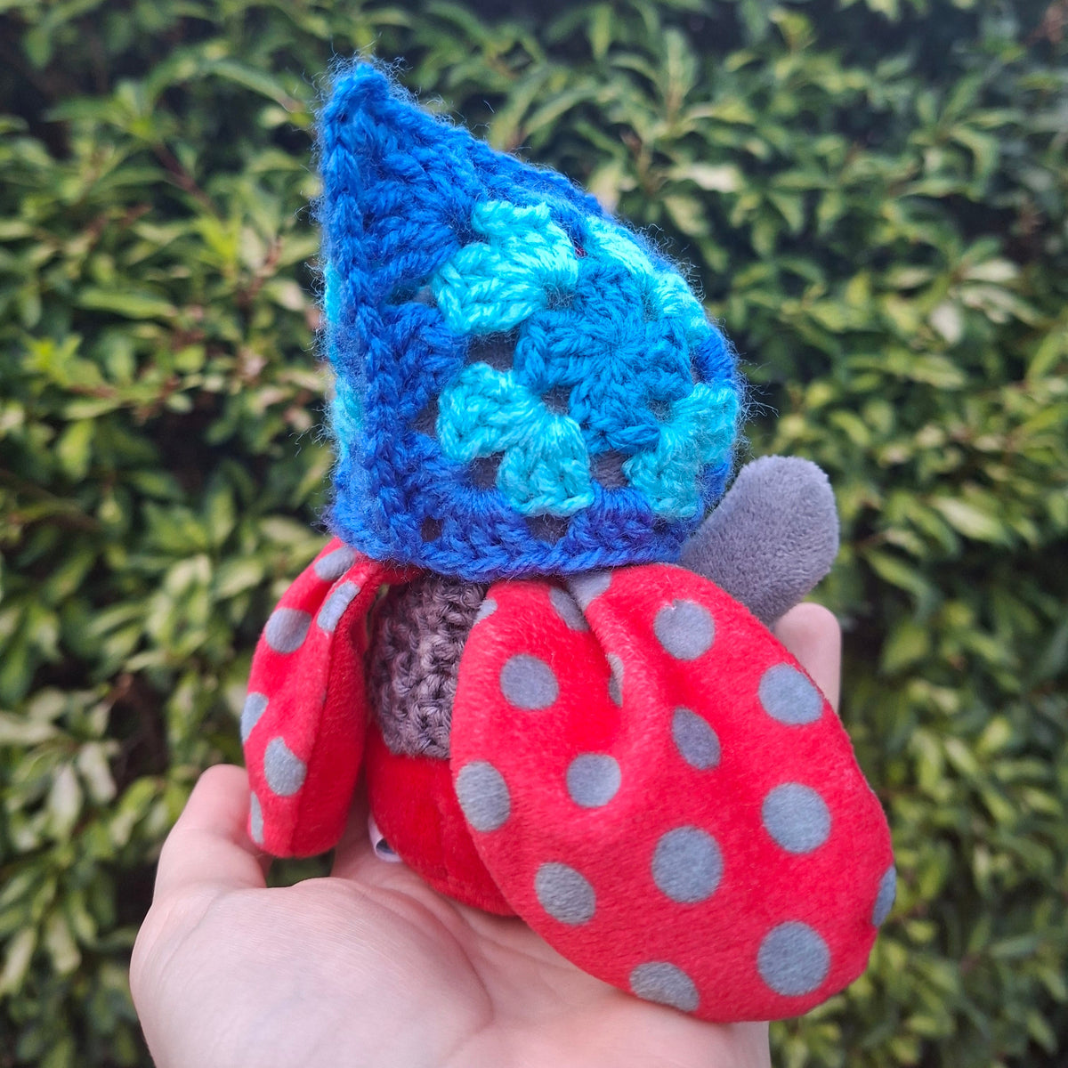 Crochet SMALL Plushie Granny Square Elvern Goblin Hood #4