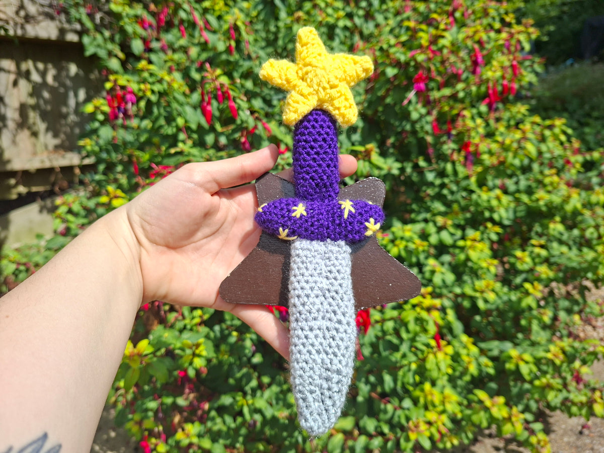 Crochet Wizard Mini Star Dagger Mounted On A Star
