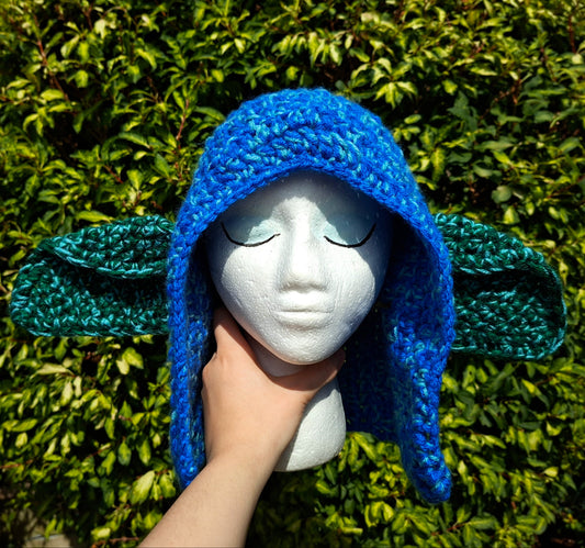 Blue & Green Mix Goblin Ear Hood Hat Cosplay