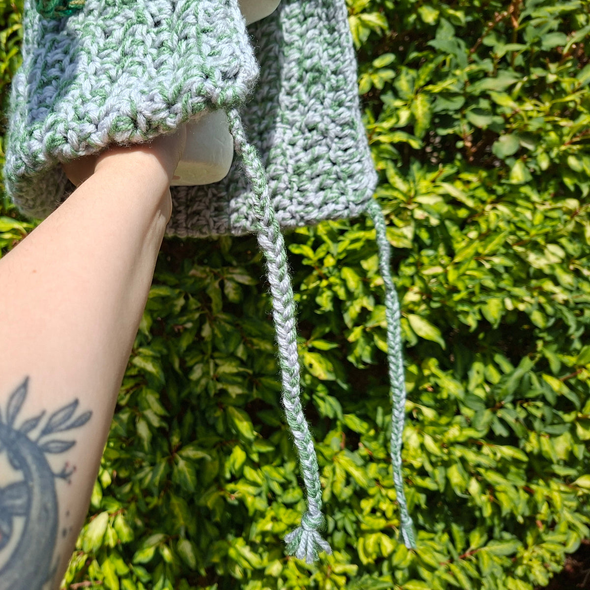 Grey & Green Mix Goblin Ear Hood Hat Cosplay