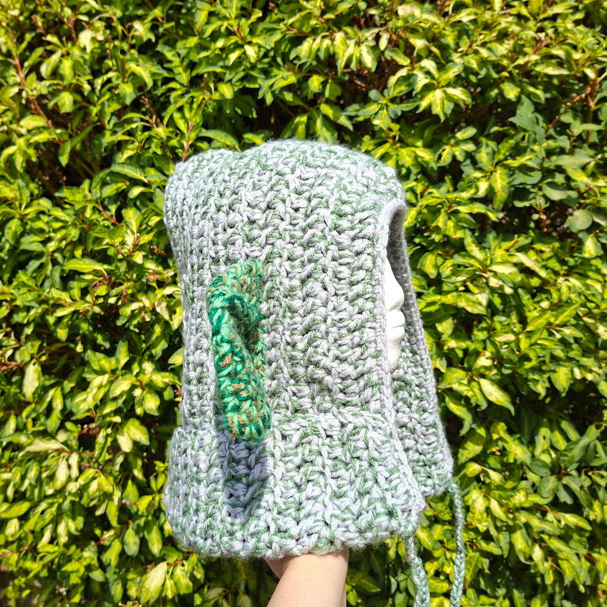 Grey & Green Mix Goblin Ear Hood Hat Cosplay