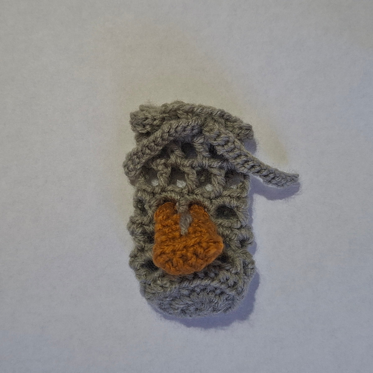 Handmade Crochet DICE JAIL Drawstring Dice Pouch/Bag Light Grey - Size SMALL