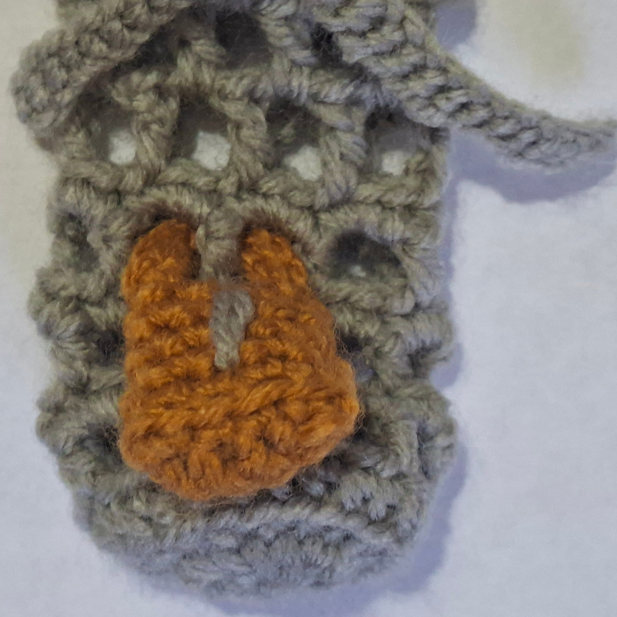 Handmade Crochet DICE JAIL Drawstring Dice Pouch/Bag Light Grey - Size SMALL
