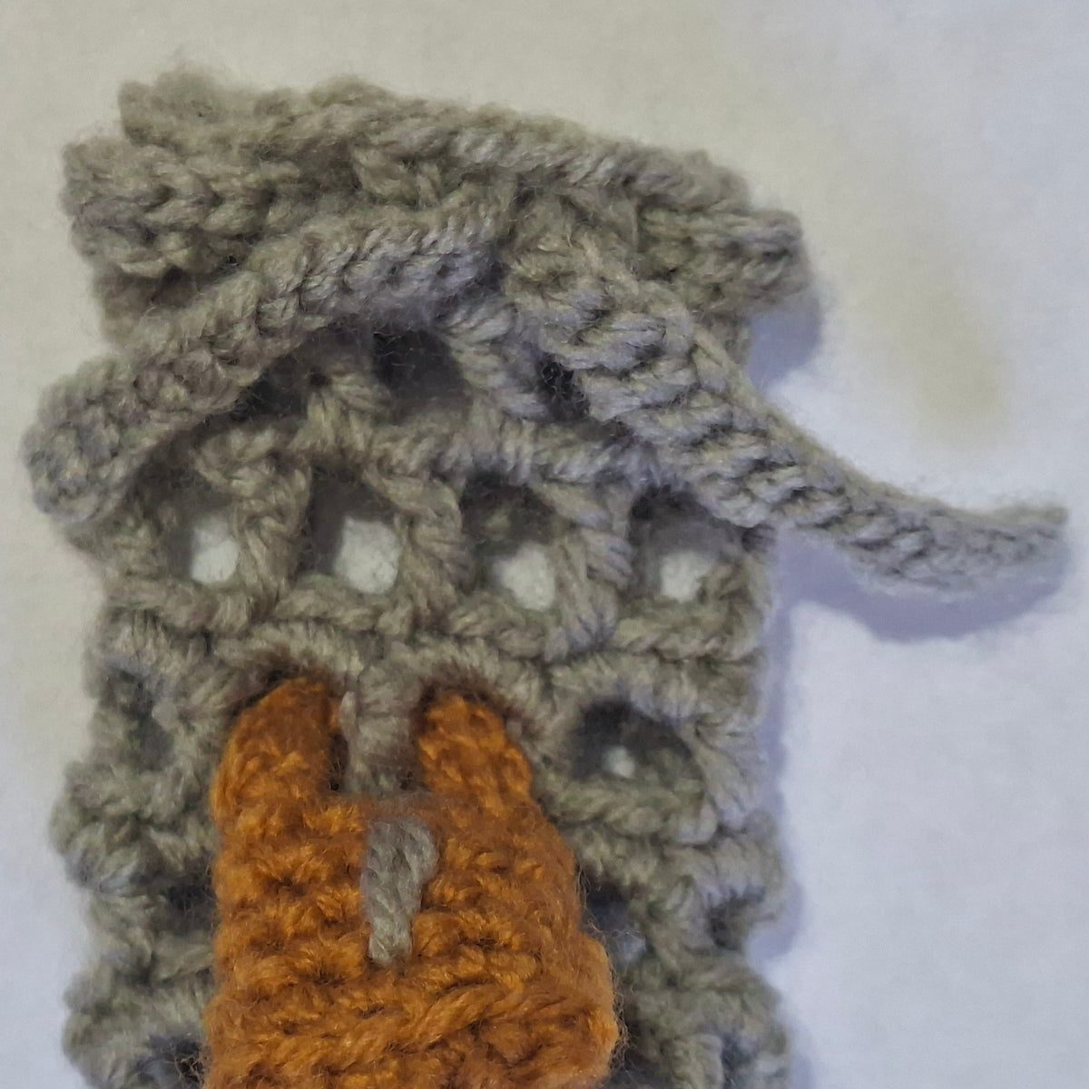Handmade Crochet DICE JAIL Drawstring Dice Pouch/Bag Light Grey - Size SMALL