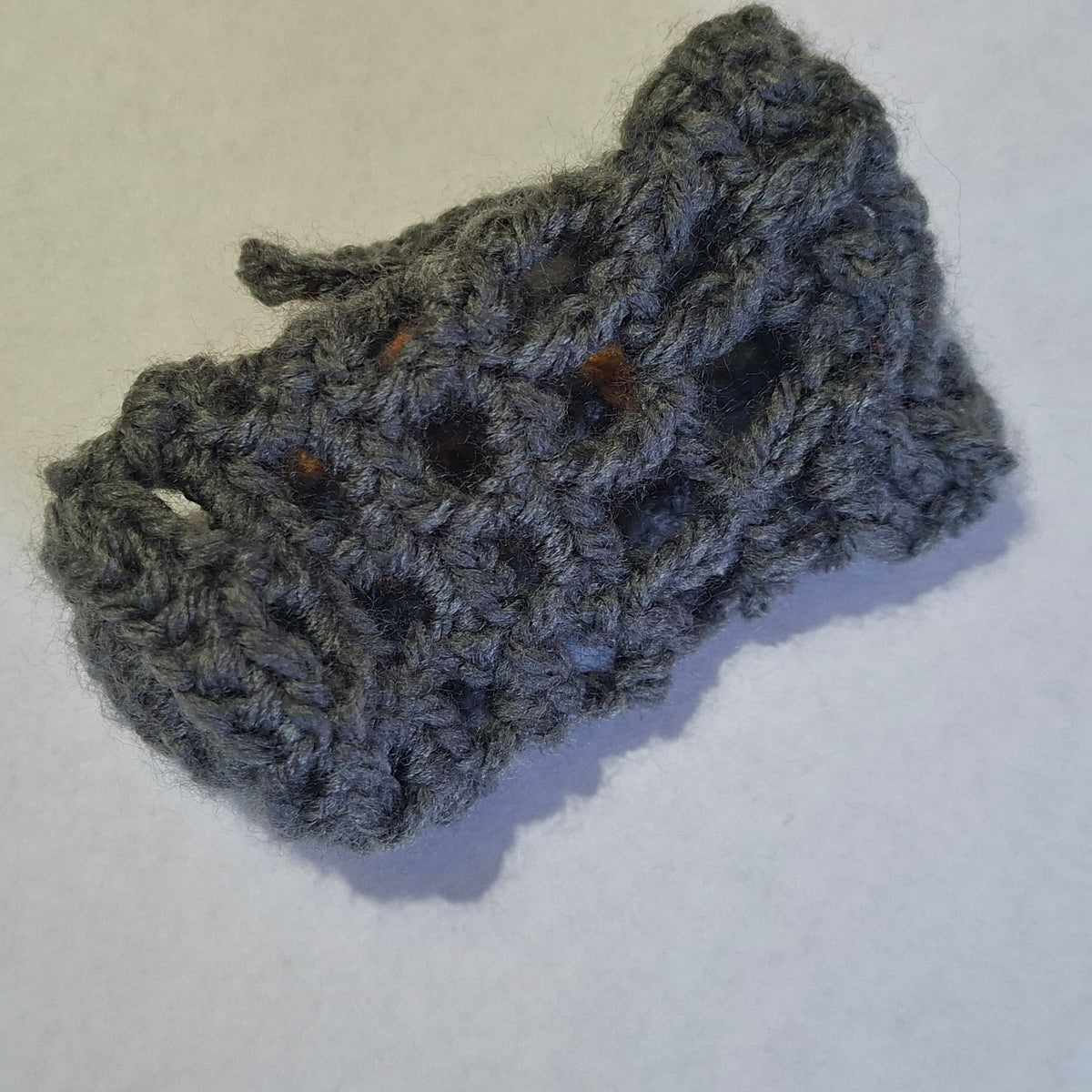 Handmade Crochet DICE JAIL Drawstring Dice Pouch/Bag Dark Grey - Size SMALL