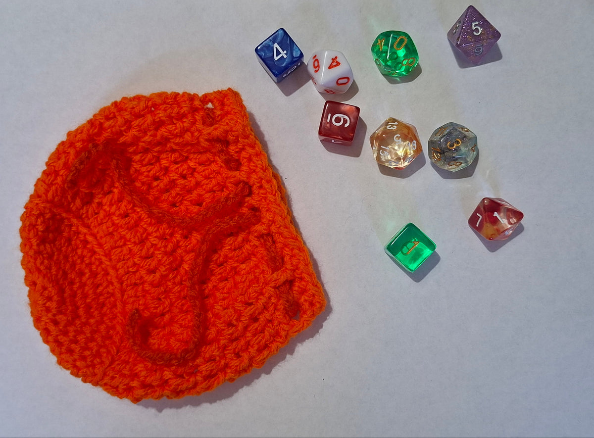 Simple Basic Solid Colour Dice Bag/Pouch Orange