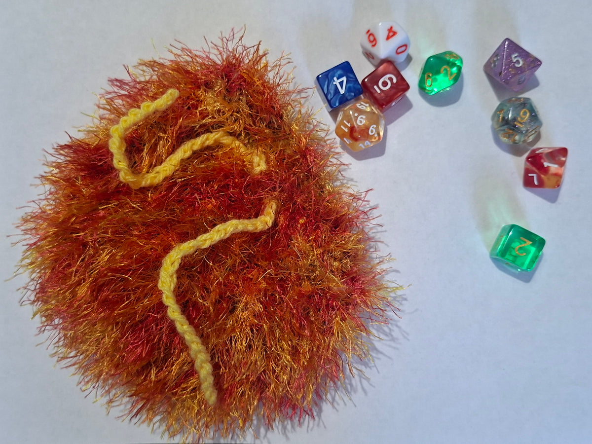 Simple Basic Solid Colour Dice Bag/Pouch Orange Red Yellow