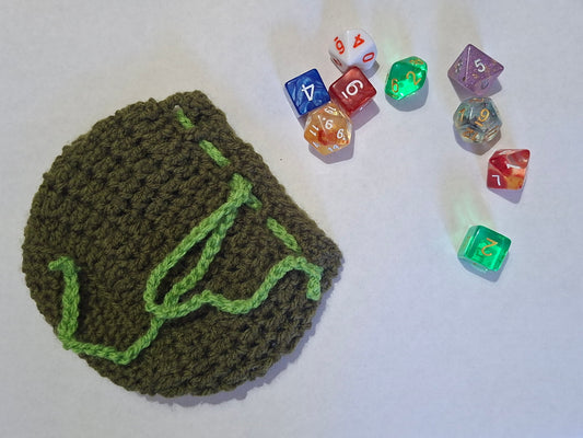 Simple Basic Solid Colour Dice Bag/Pouch Green