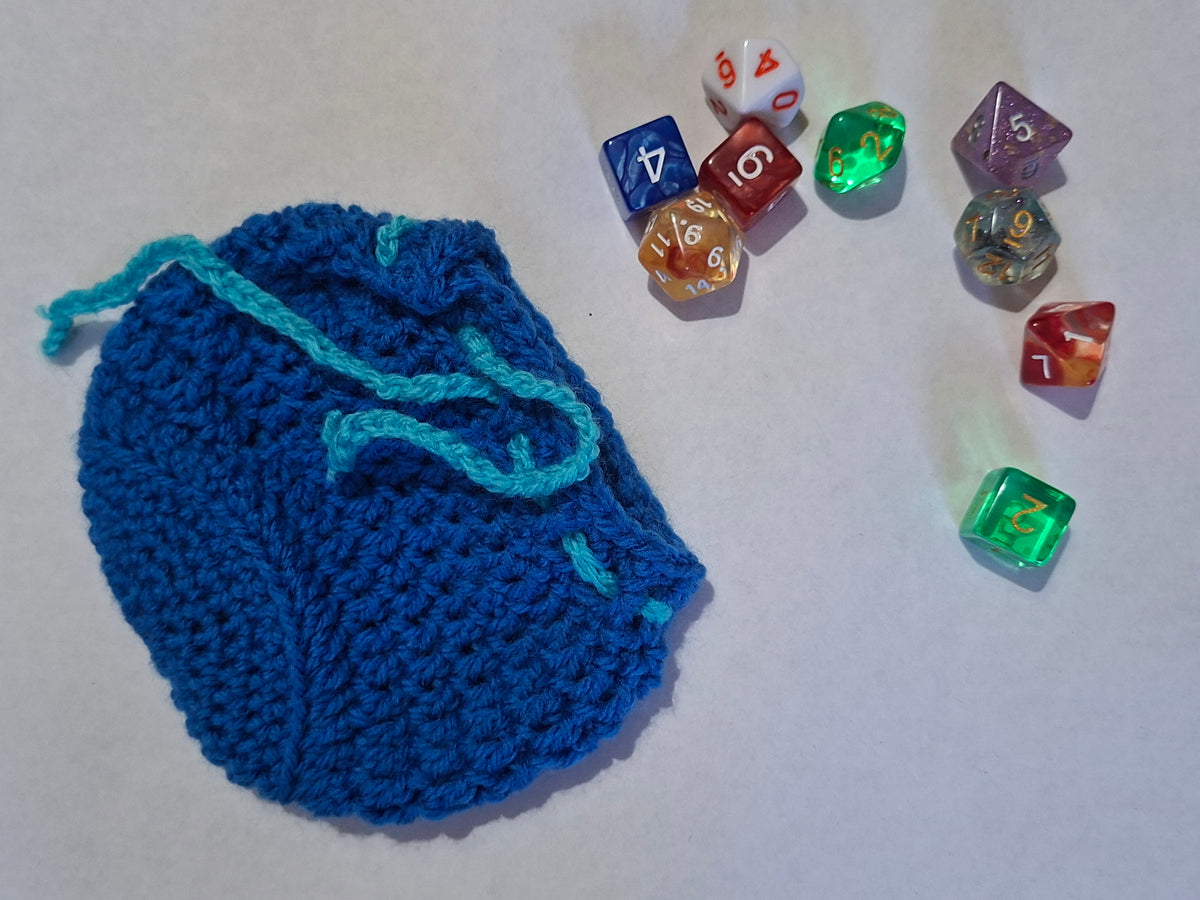 Simple Basic Solid Colour Dice Bag/Pouch Blue