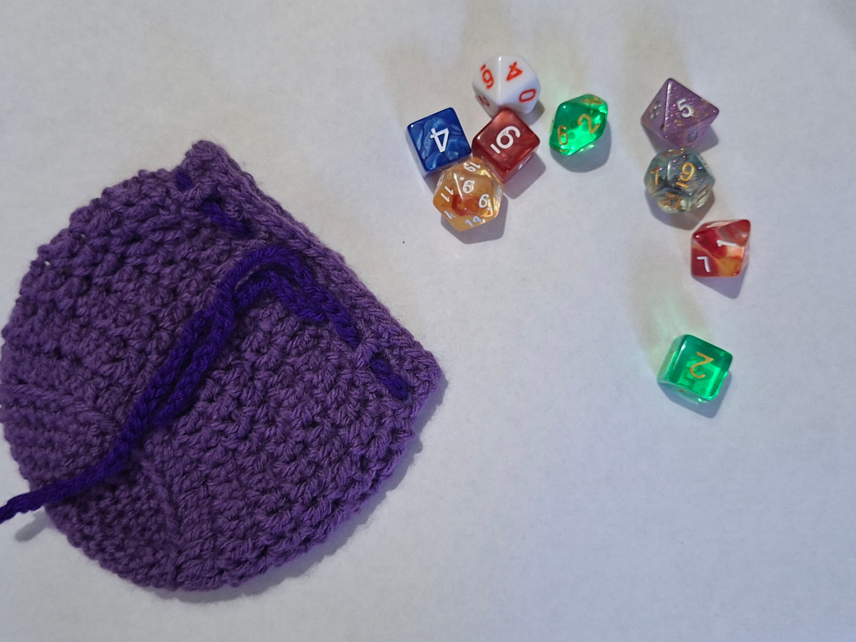 Simple Basic Solid Colour Dice Bag/Pouch Purple