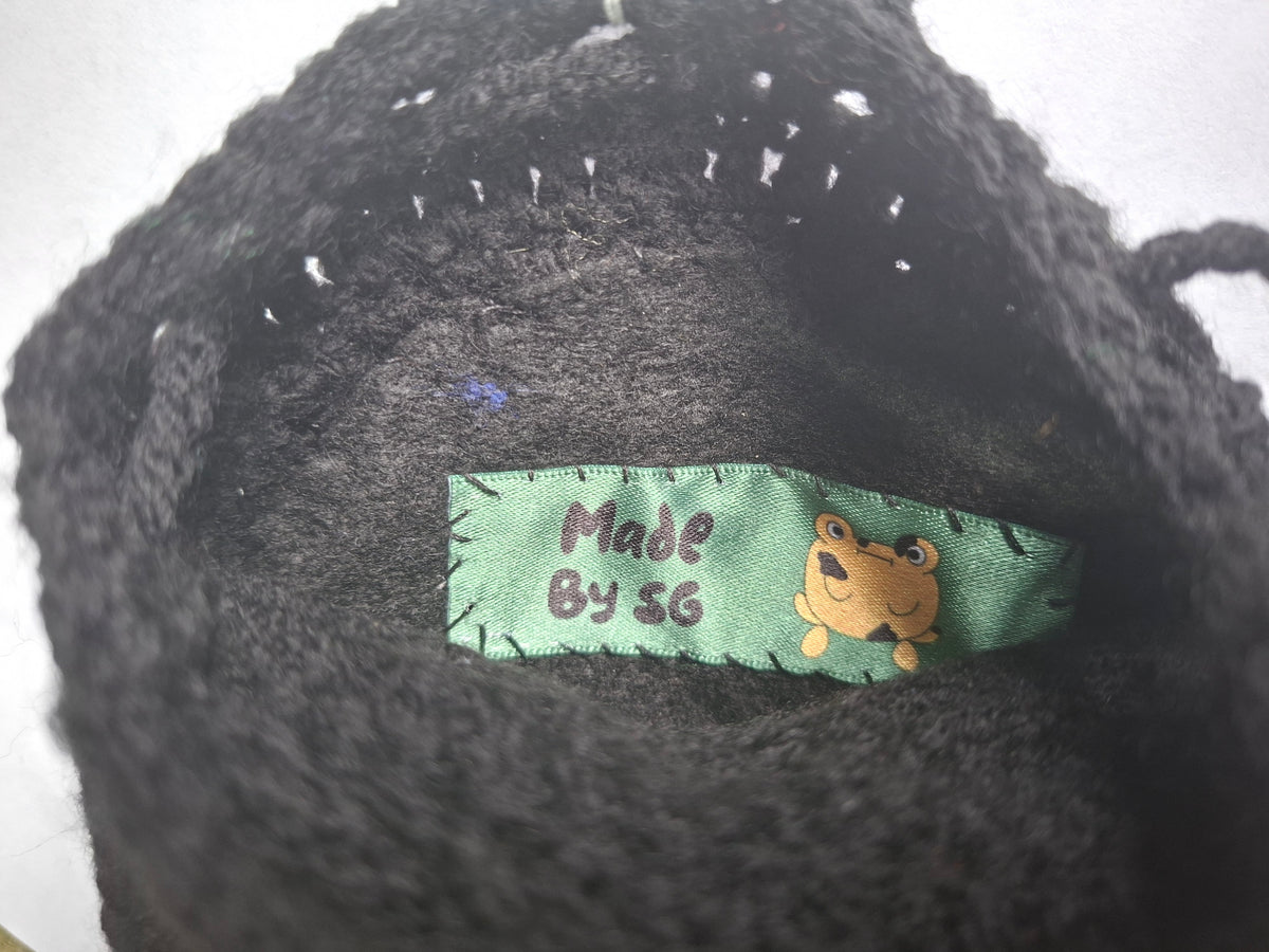 Handmade Crochet Creepy Eye Drawstring Dice Bag Pouch ONE OF A KIND