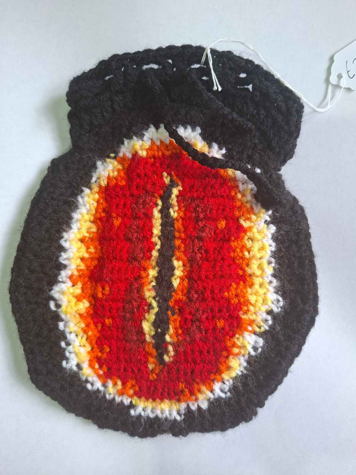 Handmade Crochet Creepy Eye Drawstring Dice Bag Pouch ONE OF A KIND