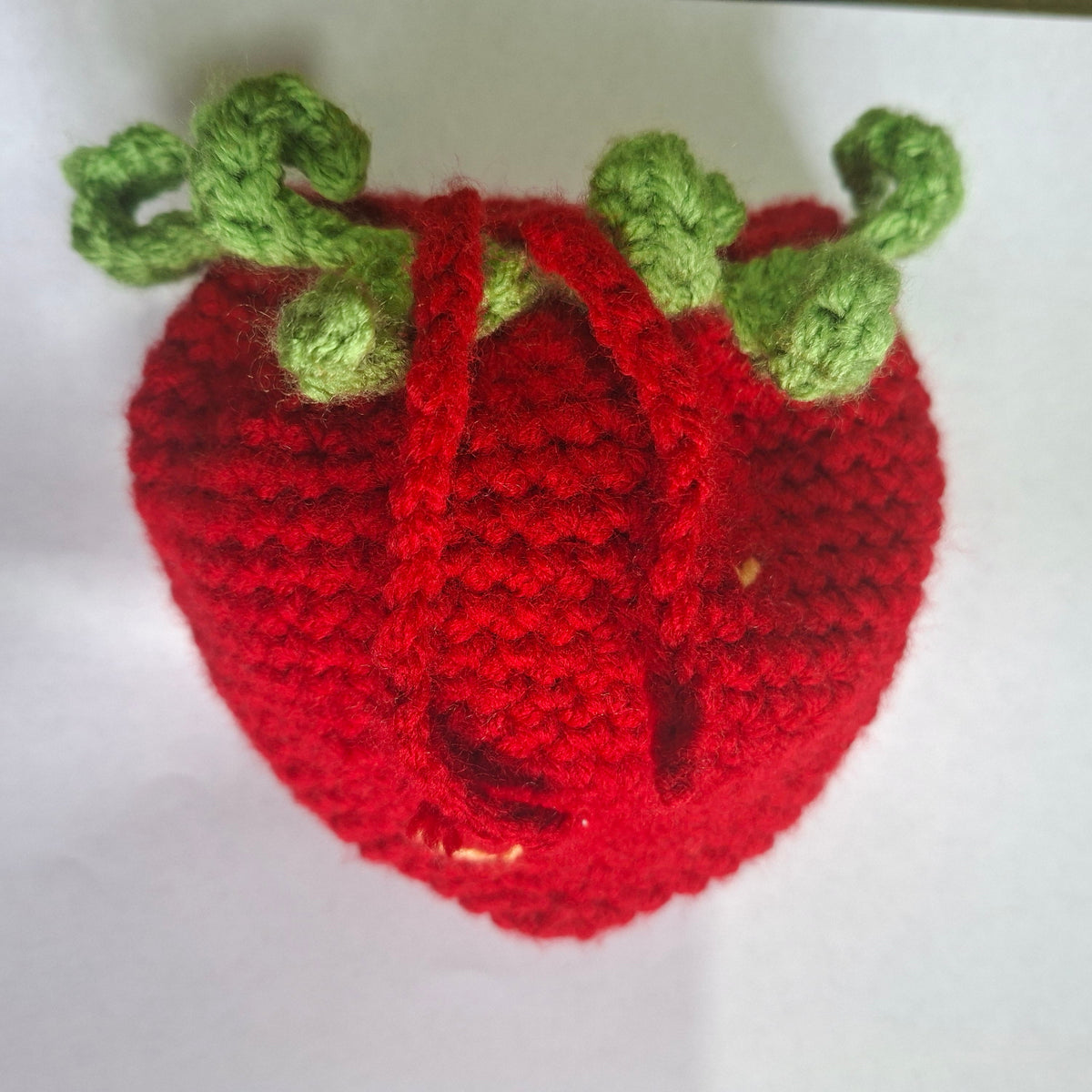 Handmade Crochet RED Strawberry Belt Bag Pouch