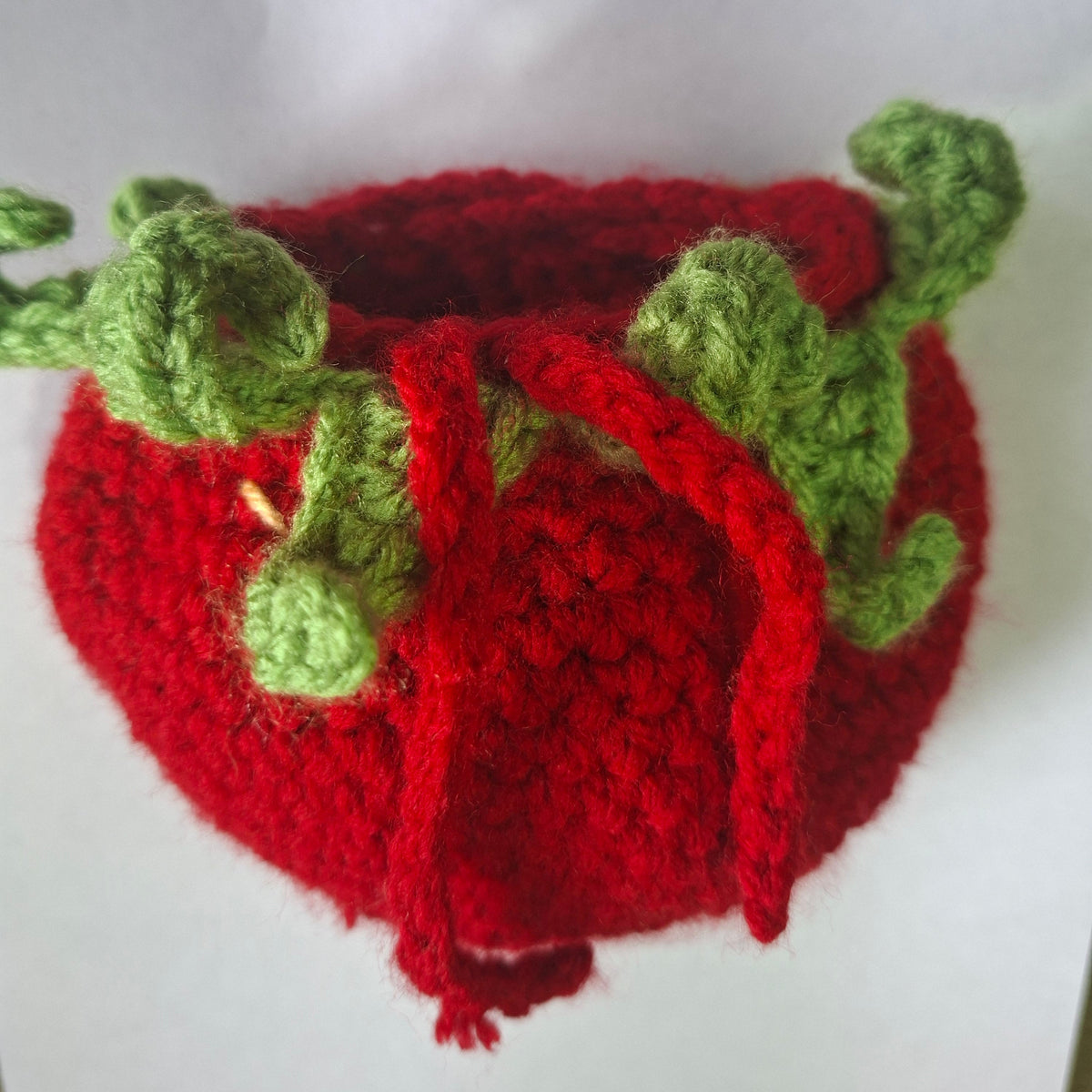 Handmade Crochet RED Strawberry Belt Bag Pouch