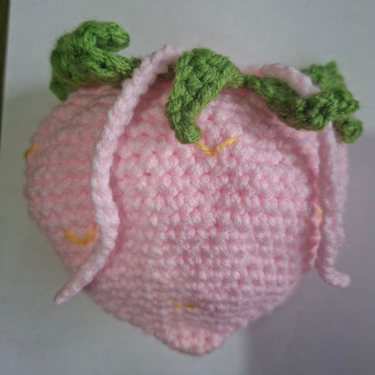 Handmade Crochet PINK Strawberry Belt Bag Pouch