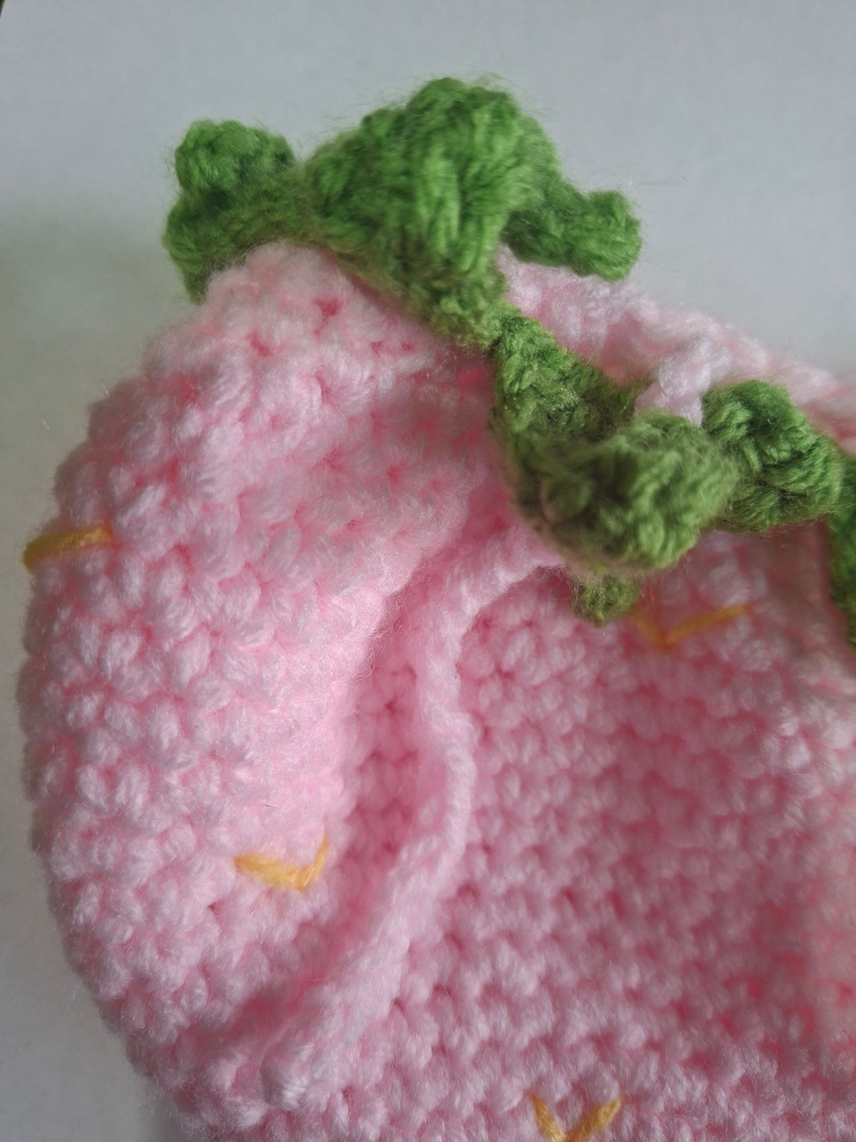 Handmade Crochet PINK Strawberry Belt Bag Pouch