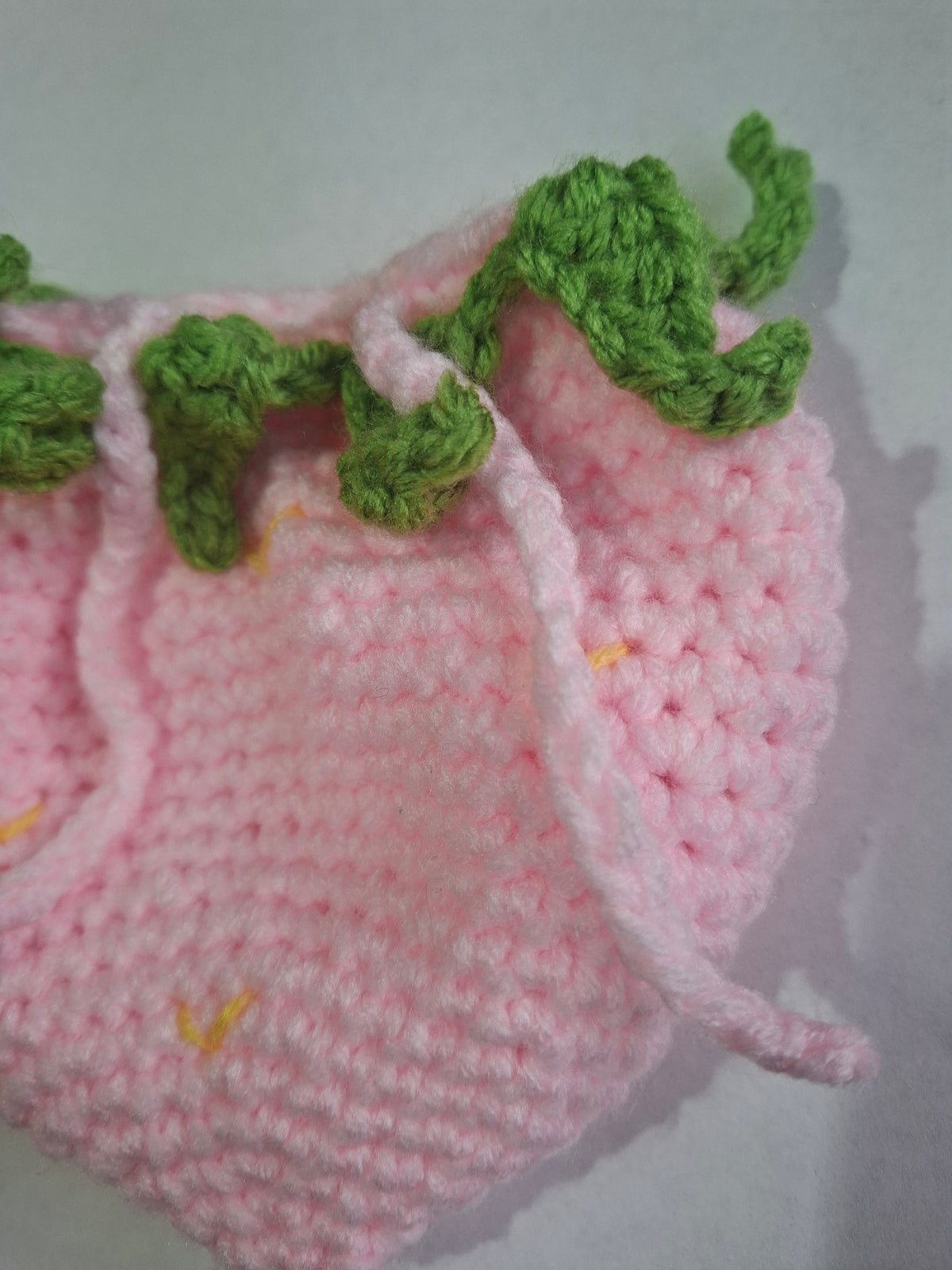Handmade Crochet PINK Strawberry Belt Bag Pouch