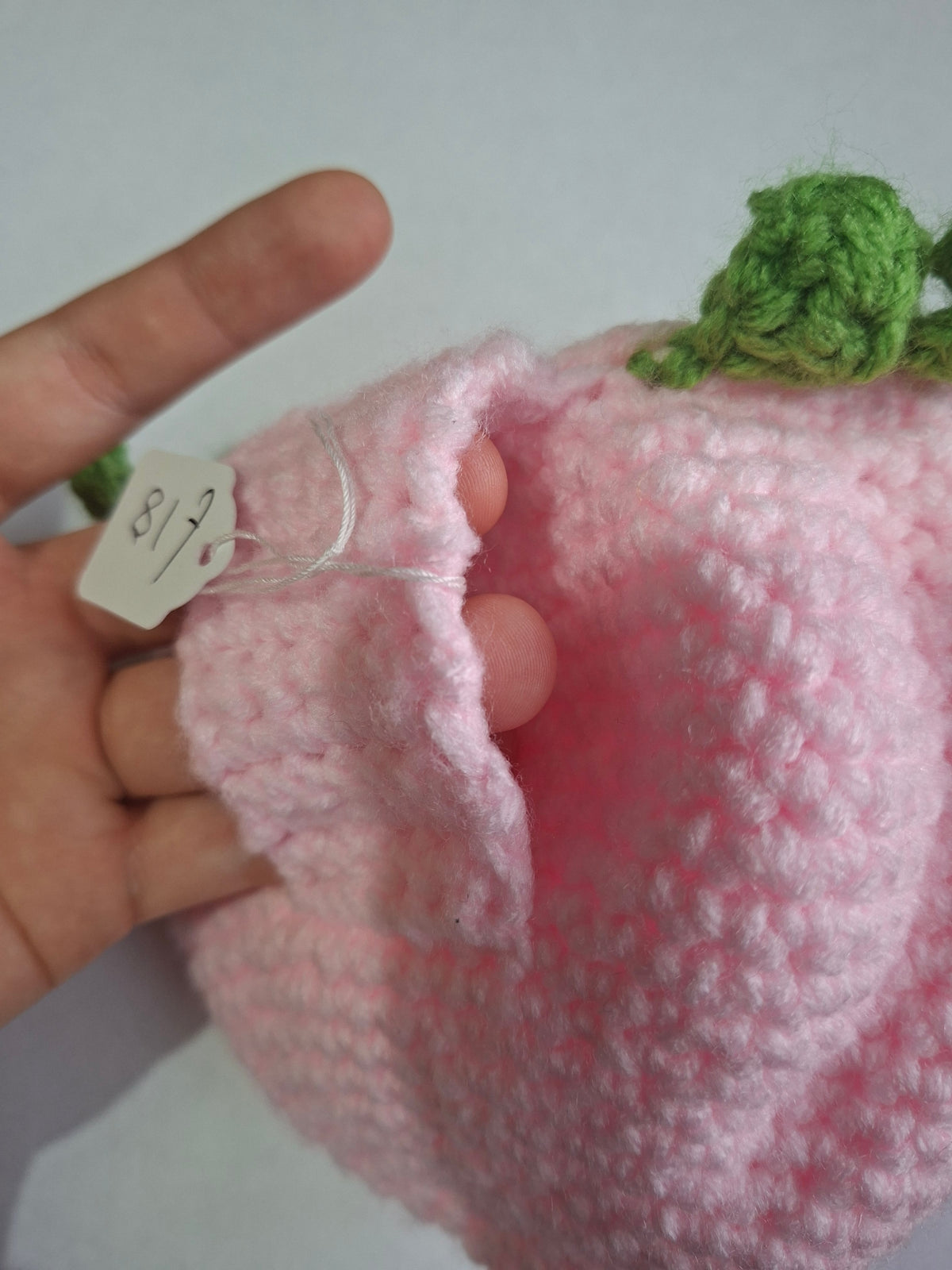 Handmade Crochet PINK Strawberry Belt Bag Pouch