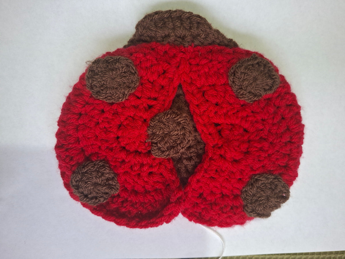 Handmade Crochet Ladybug Belt Pouch Trinket Bag