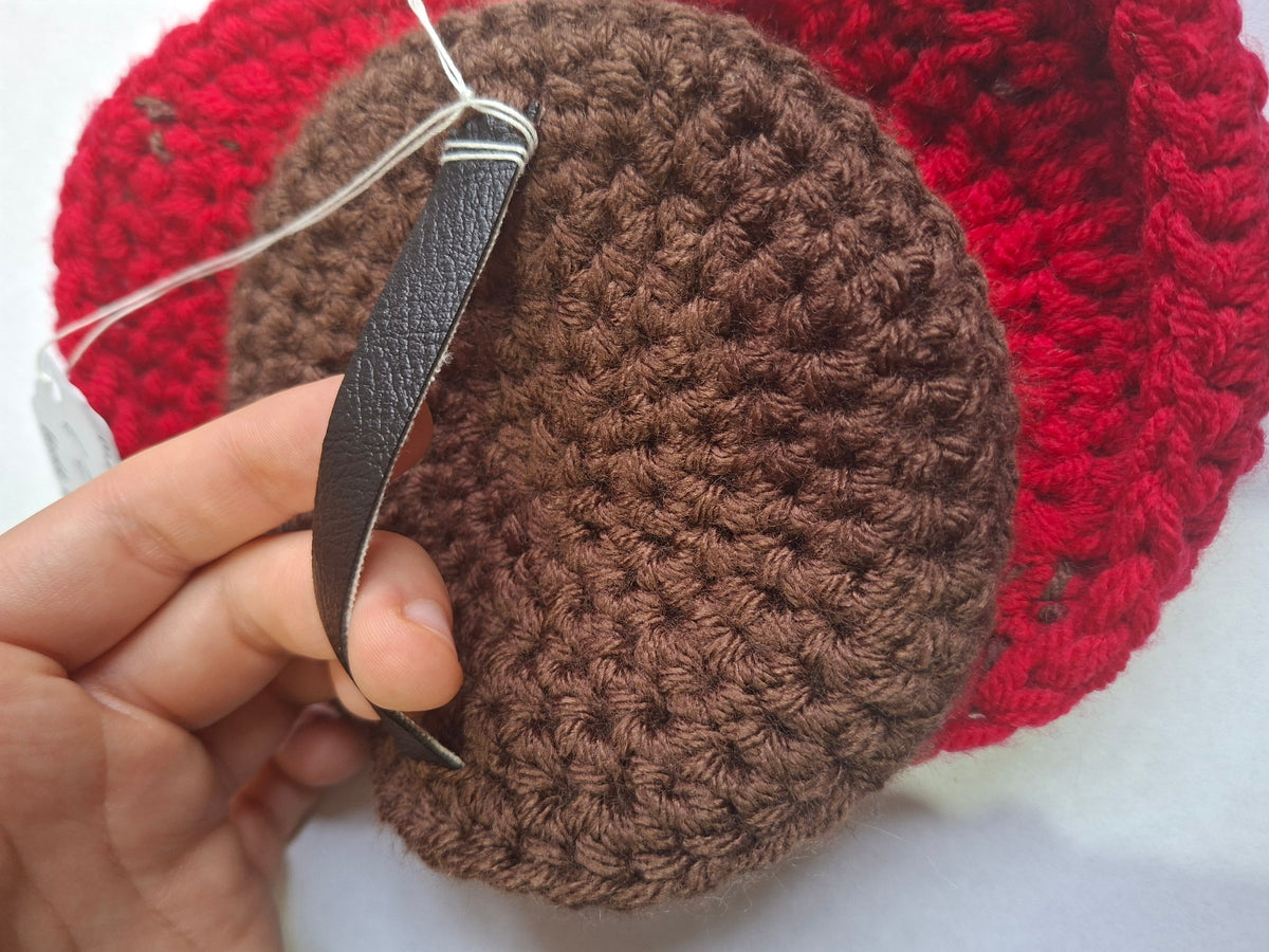 Handmade Crochet Ladybug Belt Pouch Trinket Bag