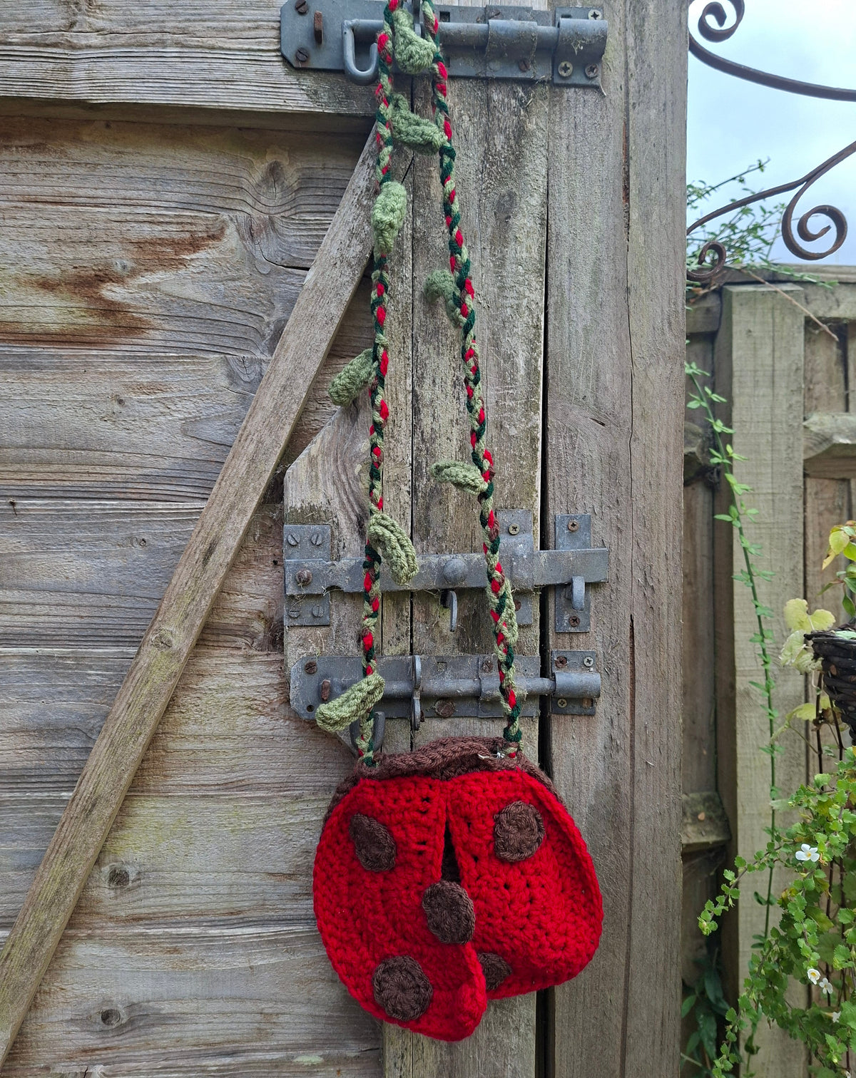 Handmade Crochet Ladybug Shoulder/Cross Body Bag