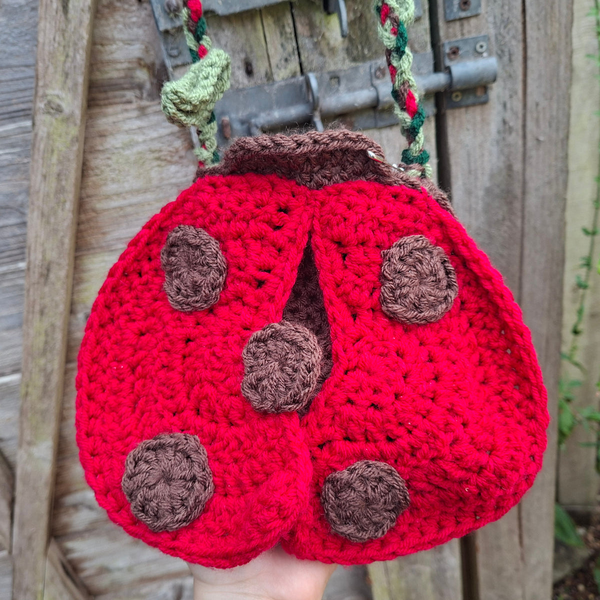 Handmade Crochet Ladybug Shoulder/Cross Body Bag
