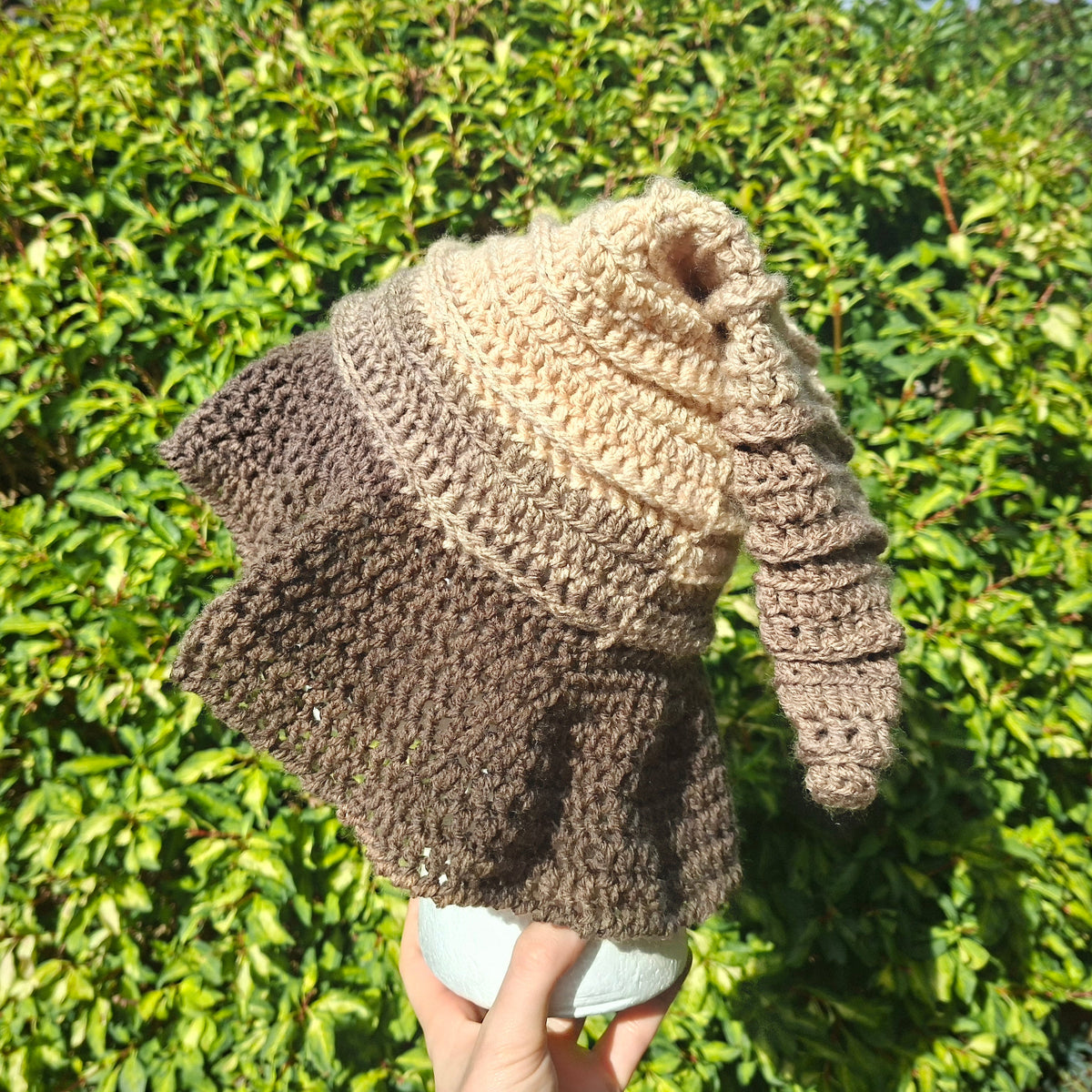 Handmade Crochet Neutral Tone Witch Hat